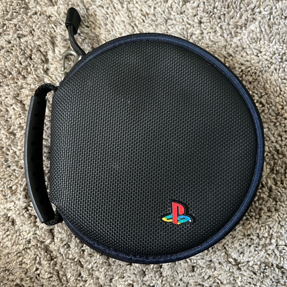 Sony PlayStation PS1 Ps2 Black Round Official Genuine Game Case - 24 Disc Holder
